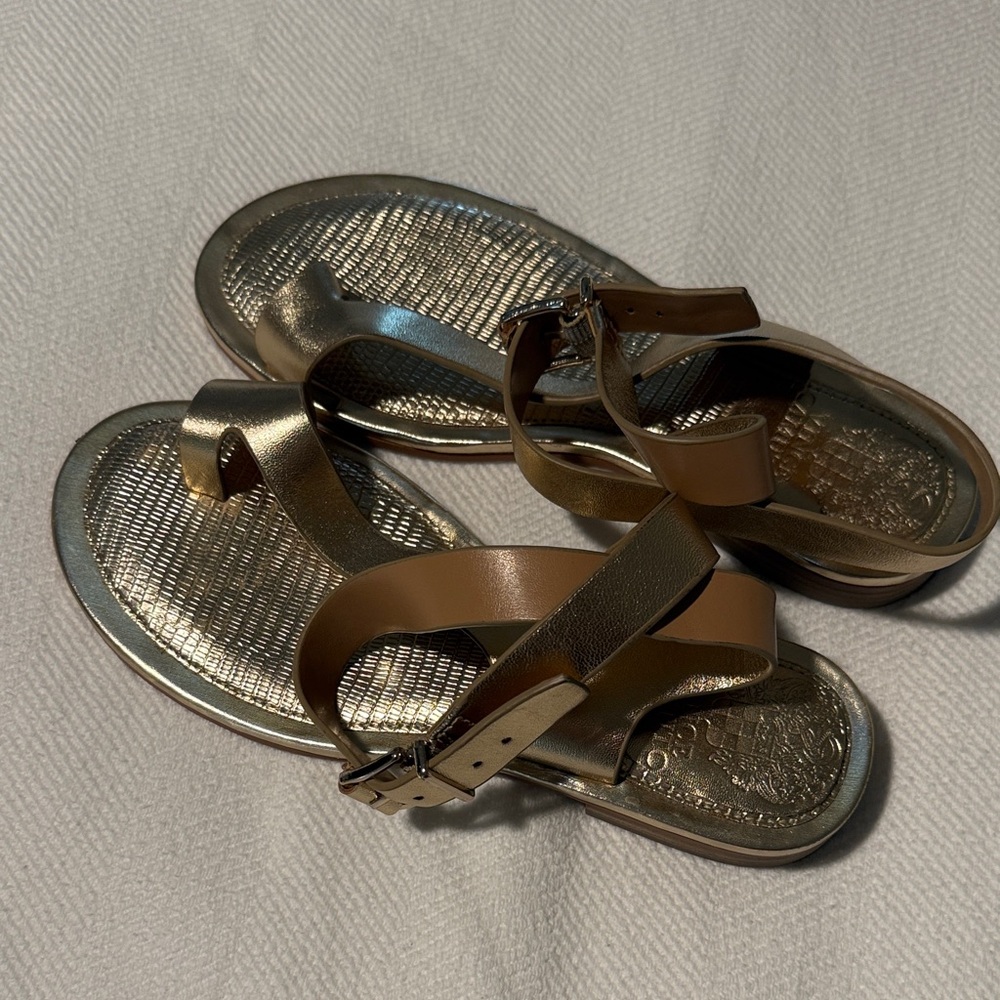 Gold and Brown Sandals